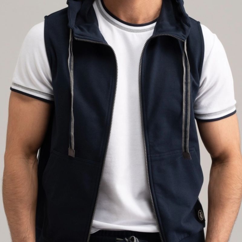 Gilet uomo in tessuto felpa Jersey